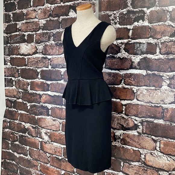 Ganni Anthropologie Dress Miss Marple Black Cocktail Party Peplum Size Medium - Picture 8 of 13